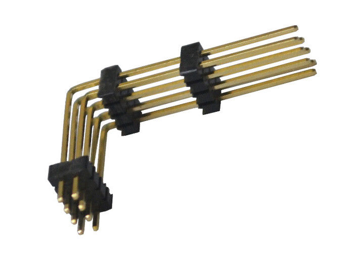 Conector 1.27m m del jefe del Pin del negro 8 dos plástico de ángulo recto de la fila tres