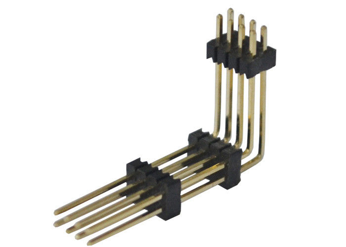 Conector 1.27m m del jefe del Pin del negro 8 dos plástico de ángulo recto de la fila tres
