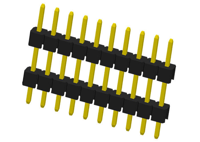 Conector doble del jefe del Pin del plástico 10 tipo conector pin de 180 grados del PWB