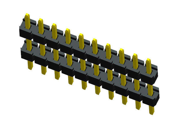 Conector doble del jefe del Pin del plástico 10 tipo conector pin de 180 grados del PWB