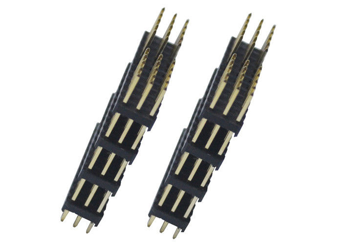 3 echada del conector 2.54m m del jefe del Pin de la fila tipo cuatro plástico de 180 grados