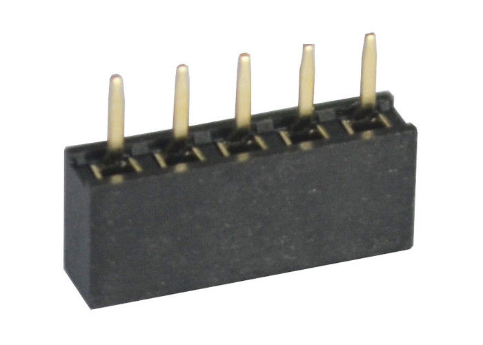 Tipo recto negro solo Pin de la echada 5 de la fila 2m m del conector femenino del jefe