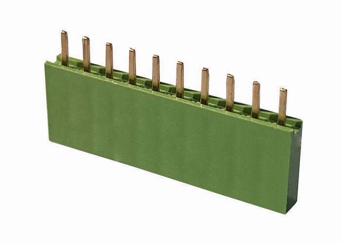 Verde doble recto del conector del jefe de la fila 2,54 Pin femenino del jefe 10 del milímetro
