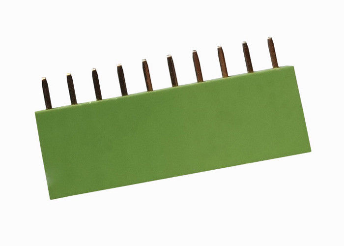 Verde doble recto del conector del jefe de la fila 2,54 Pin femenino del jefe 10 del milímetro