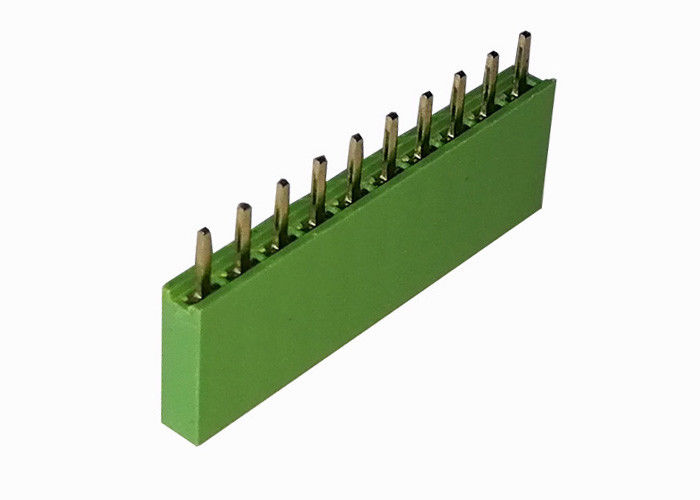 Verde doble recto del conector del jefe de la fila 2,54 Pin femenino del jefe 10 del milímetro