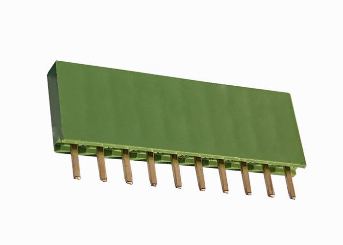 Verde doble recto del conector del jefe de la fila 2,54 Pin femenino del jefe 10 del milímetro