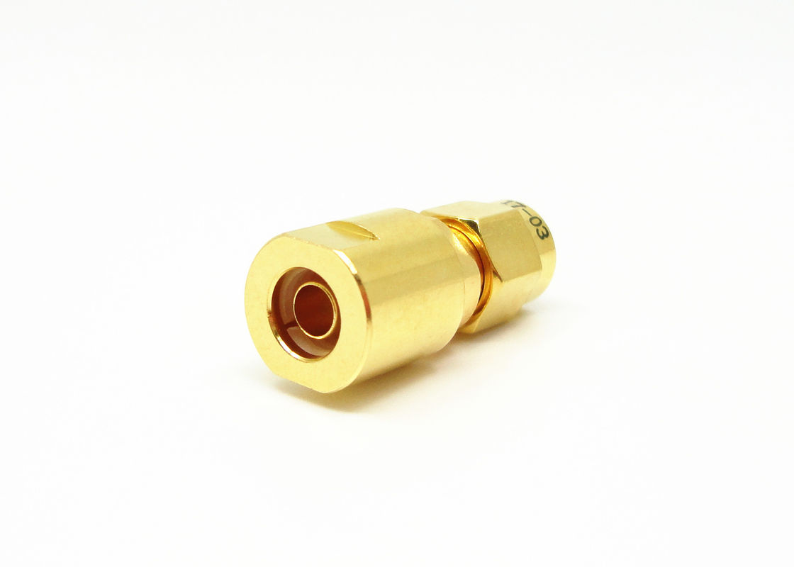 Conector de cobre amarillo del varón SMA del mini tamaño para el cable de LMR200 MF147B CXN3449
