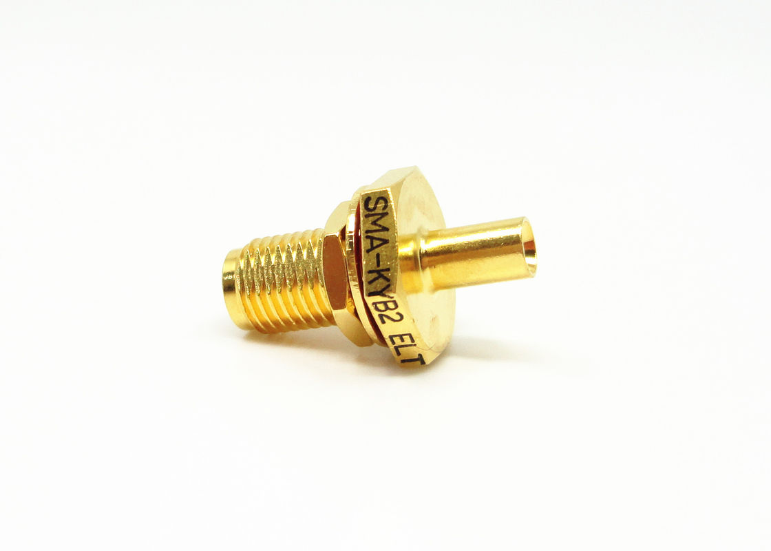 Alto oro femenino confiable del conector de cable del RF SMA del tabique hermético plateado para el cable 086