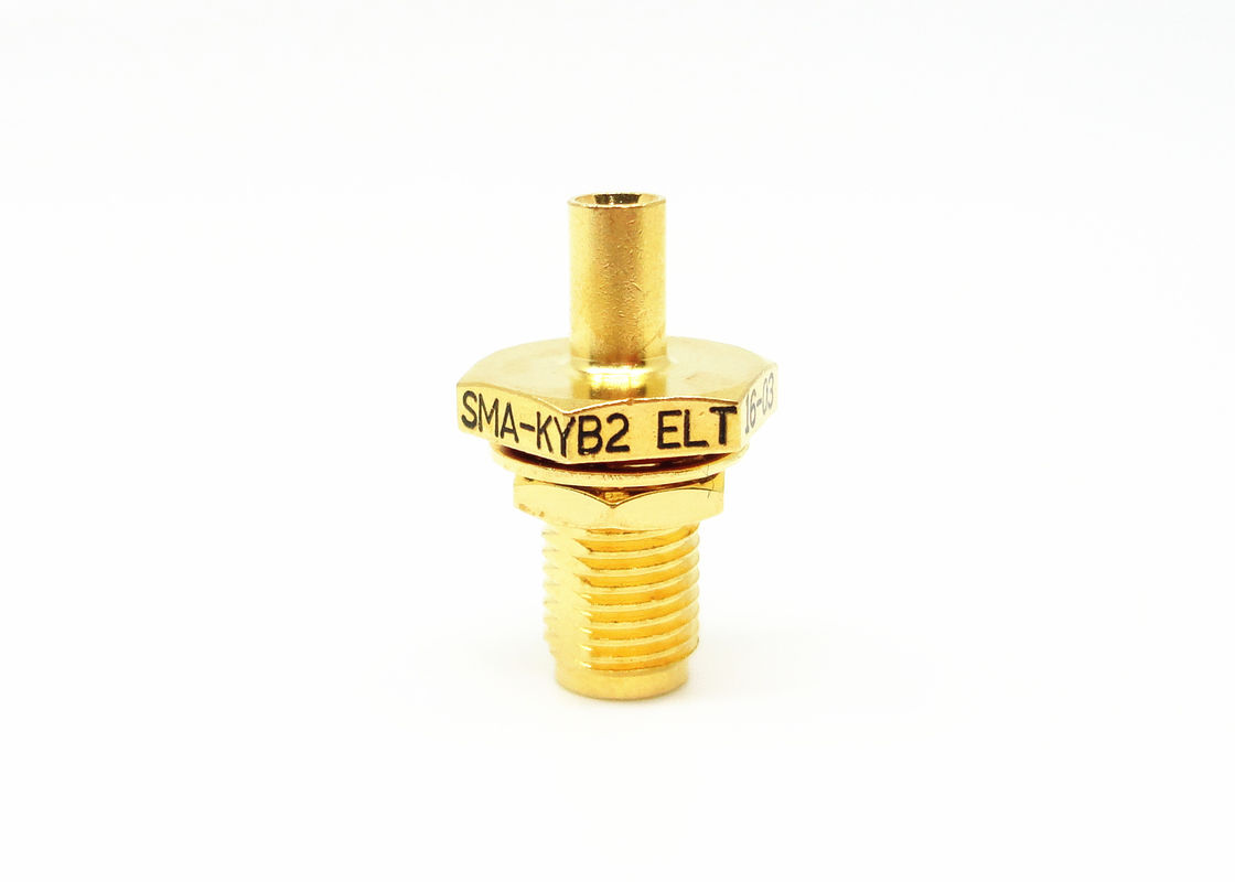 Alto oro femenino confiable del conector de cable del RF SMA del tabique hermético plateado para el cable 086