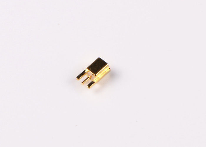 Conector coaxial del cable de cobre amarillo del conector del enchufe masculino MCX RF para el soporte del PWB