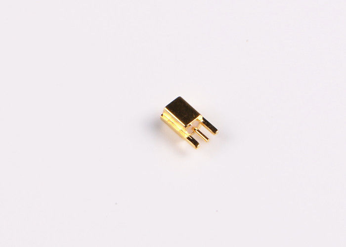 Conector coaxial del cable de cobre amarillo del conector del enchufe masculino MCX RF para el soporte del PWB
