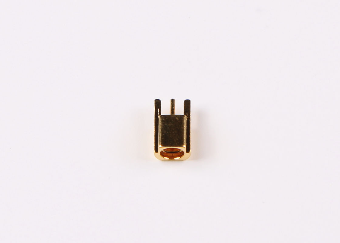 Conector coaxial del cable de cobre amarillo del conector del enchufe masculino MCX RF para el soporte del PWB