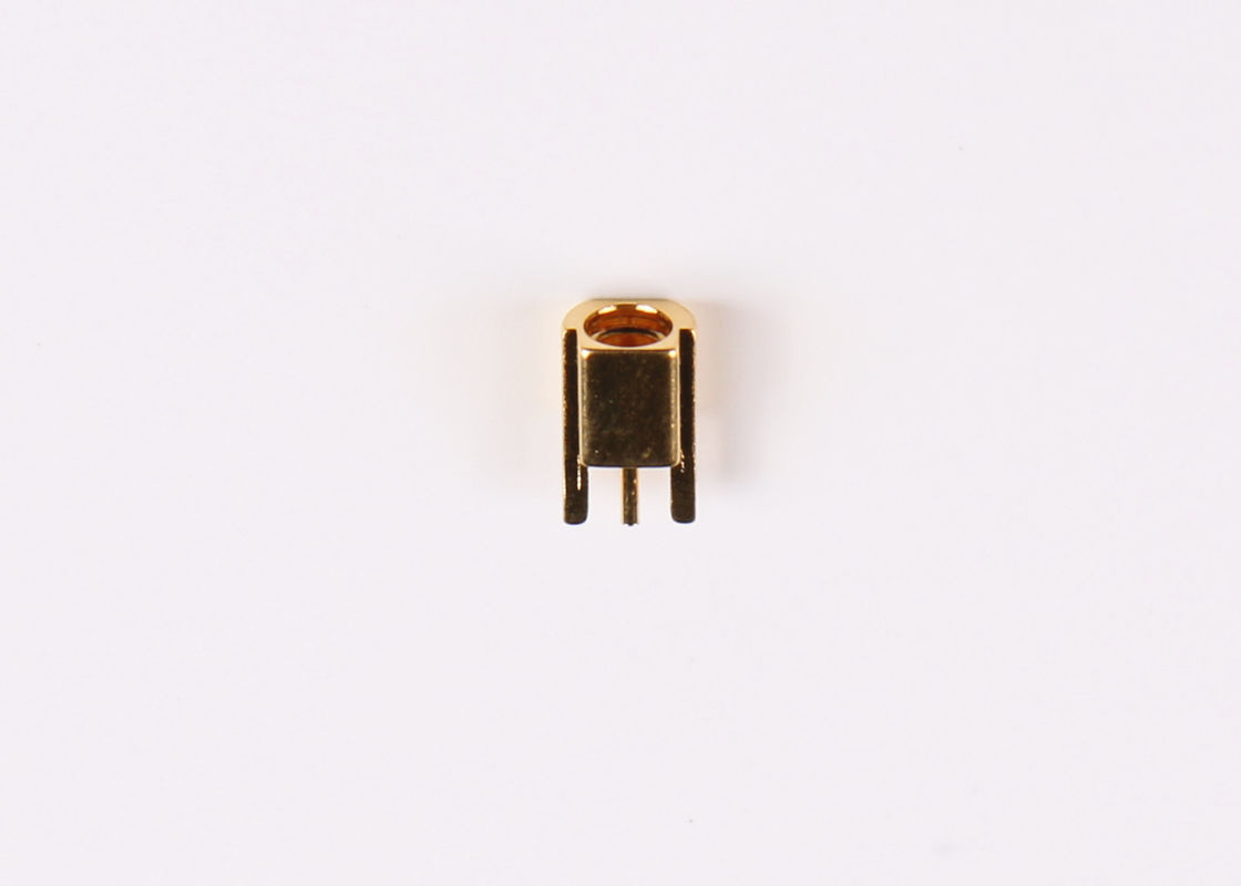 Conector coaxial del cable de cobre amarillo del conector del enchufe masculino MCX RF para el soporte del PWB