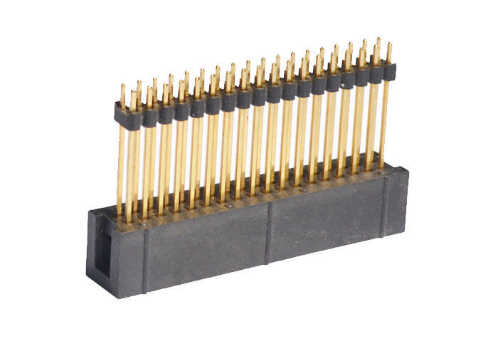 Conector recto de cobre amarillo del jefe del jefe 2.54m m del Pin del contacto 18 para el tablero del PWB