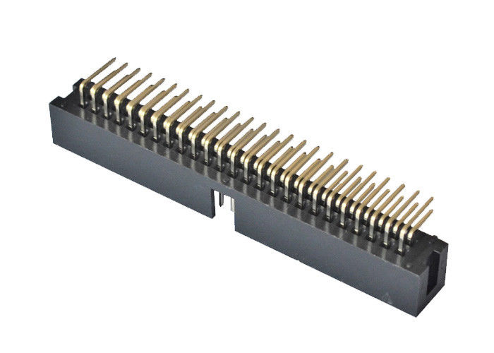 Jefe encajonado del Pin de la echada 50 del PWB del grado de ángulo recto 2.54m m del conector 90