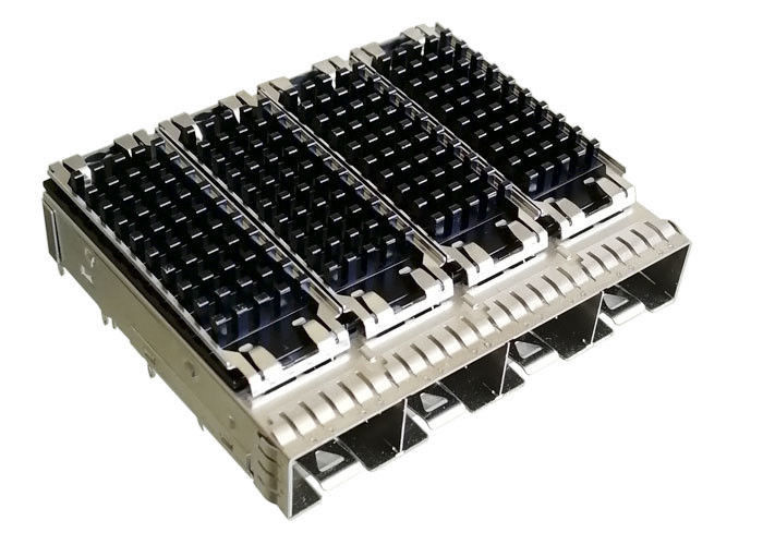 Escudo de la EMI del material de la jaula de la aleación de cobre del conector del puerto de SFP de 4 puertos para Ethernet 10G