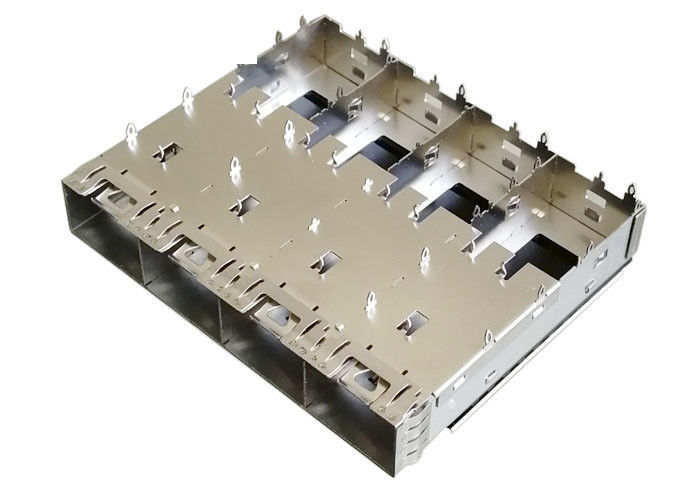 Escudo de la EMI del material de la jaula de la aleación de cobre del conector del puerto de SFP de 4 puertos para Ethernet 10G