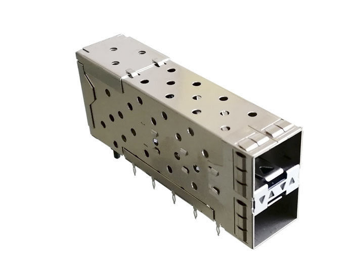 Montaje apto material de Pree de SFP Jack de la asamblea del conector 2x1 de la jaula integrada de la aleación de cobre