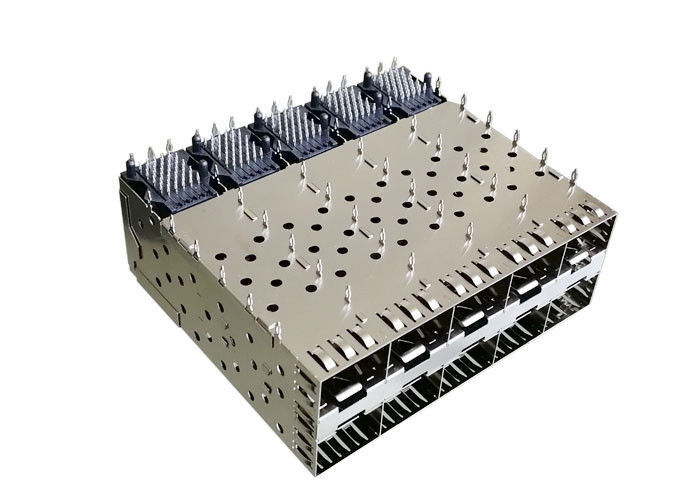 2 x caja apilada 5 de SFP con el conector de interfaz integrado con la primavera del finger de la EMI