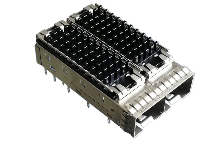 El disipador de calor 2 vira el conector de la jaula hacia el lado de babor de SFP del metal Pin del ajuste de prensa de 3,05 milímetros