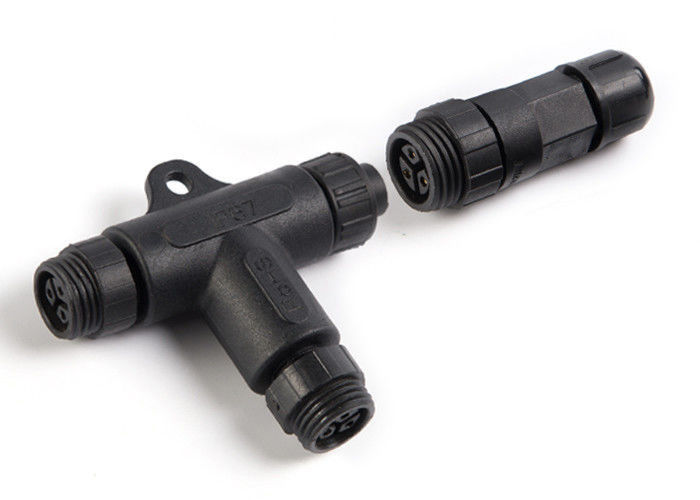 Tipo impermeable eléctrico 3 fijación del enchufe T del conector de 3 maneras de tornillo del Pin