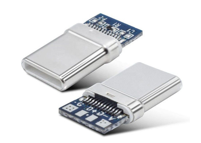 Mecanografíe a C el conector USB micro Shell de acero inoxidable con la función de la carga/de los datos